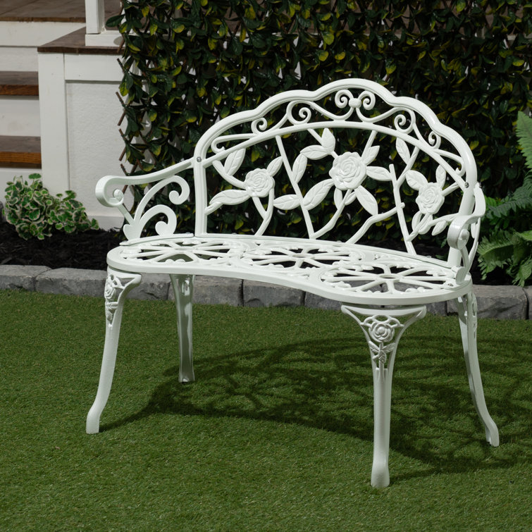 White metal garden discount bench